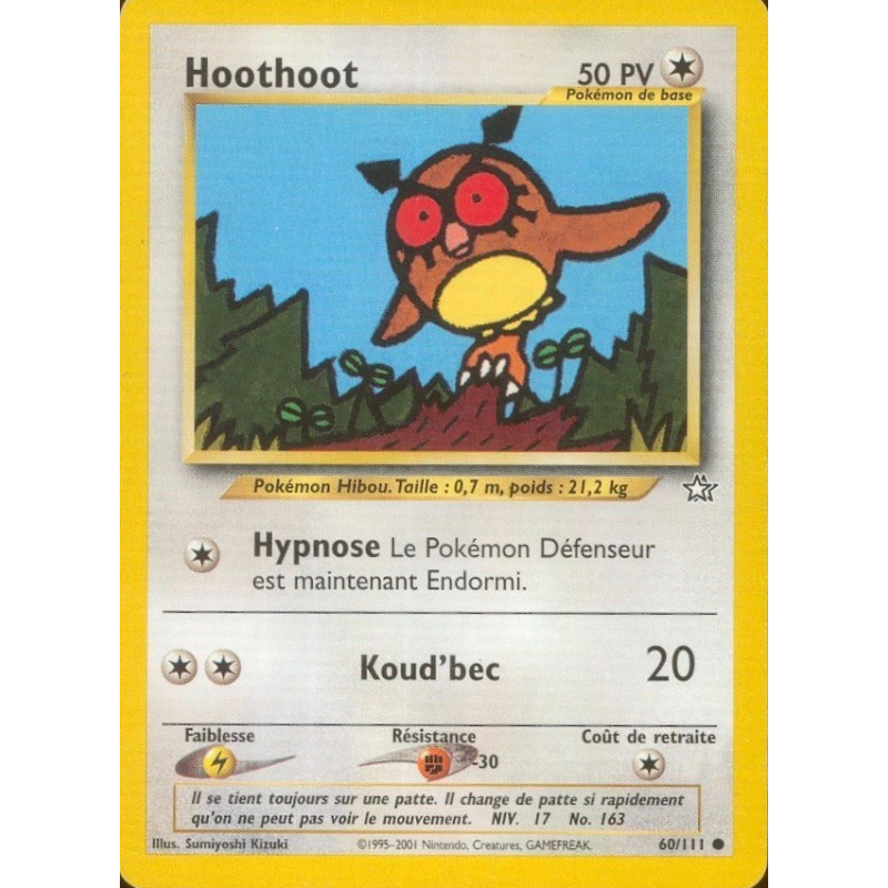 Carte Pokémon Hoothoot 60/111 Commune Neo Genesis