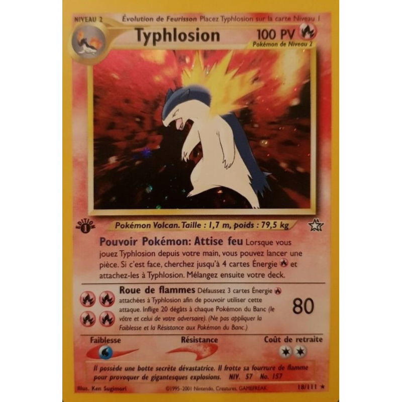 Carte Pokémon Typhlosion 18/111 Holographique Neo Genesis
