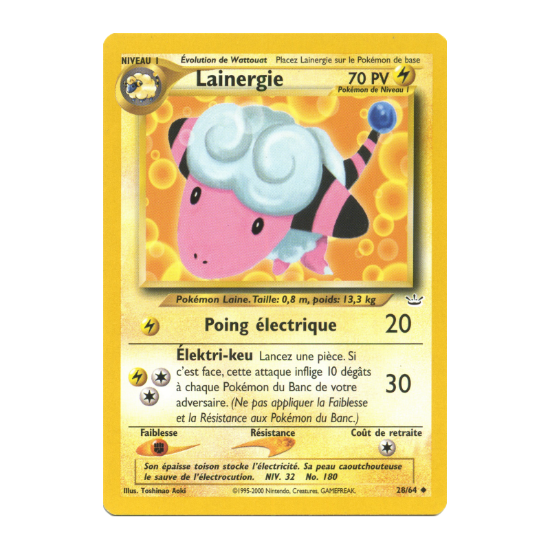 Carte Pokémon Lainergie 28/64 Peu commune Neo Revelation