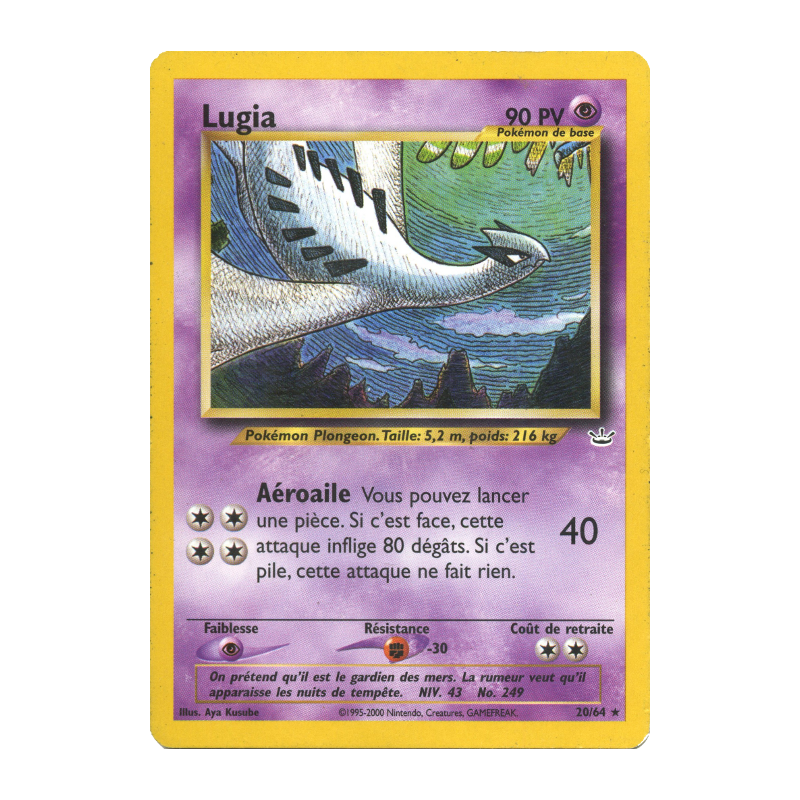 Carte Pokémon Lugia 20/64 Rare Neo Revelation