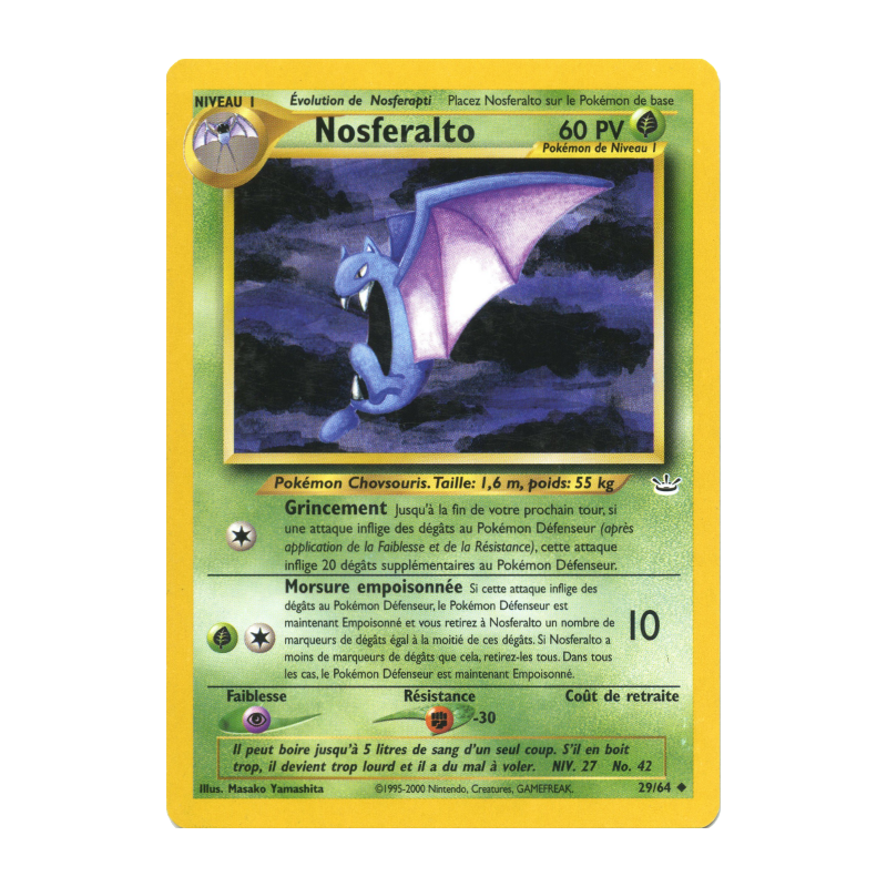 Carte Pokémon Nosferalto 29/64 Peu commune Neo Revelation