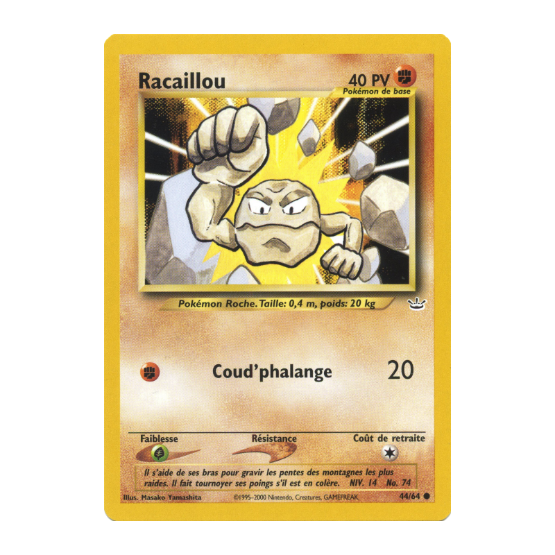 Carte Pokémon Racaillou 44/64 Commune Neo Revelation