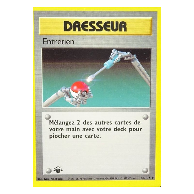 Carte Pokémon Entretien 83/102 Peu commune Set de Base