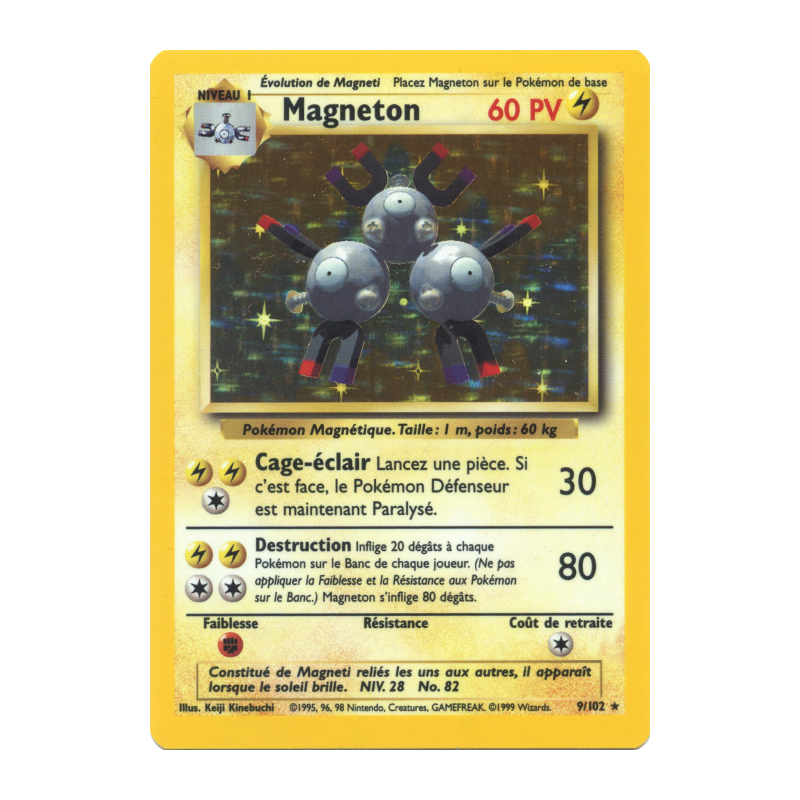 Carte Pokémon Magneton 9/102 Holographique Set de Base