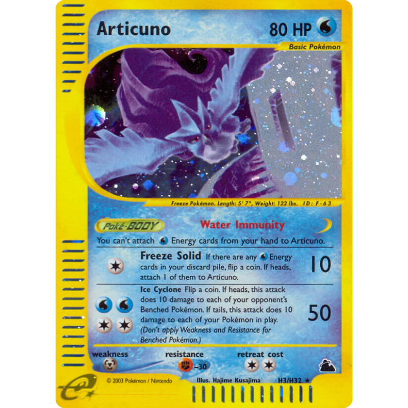 Carte Pokémon Articuno H3/H32 Holographique Skyridge