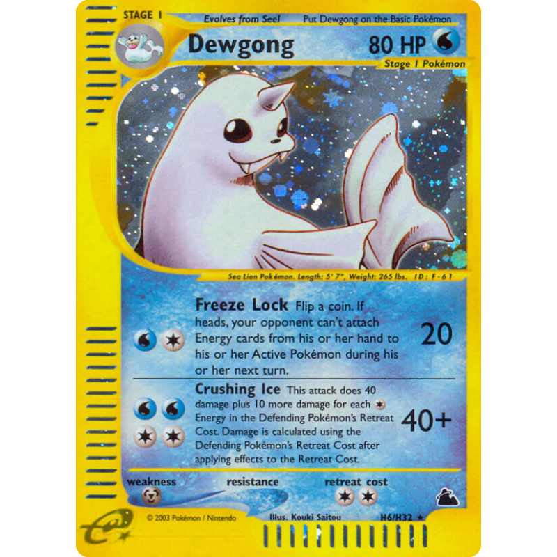 Carte Pokémon Dewgong H6/H32 Holographique Skyridge