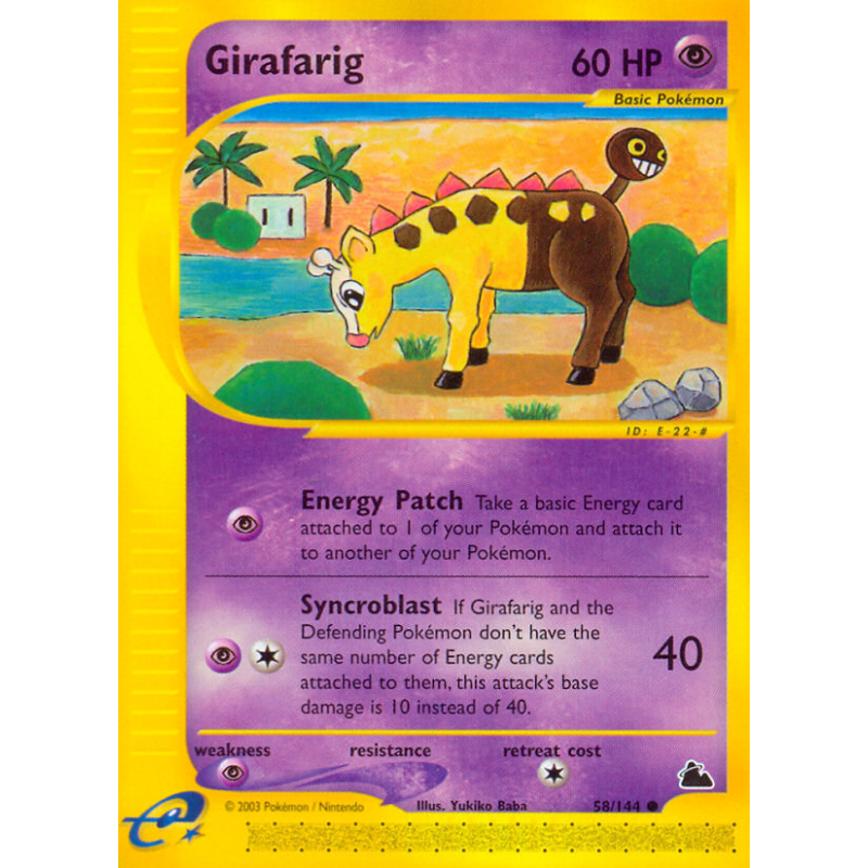 Carte Pokémon Girafarig 58/144 Commune Skyridge