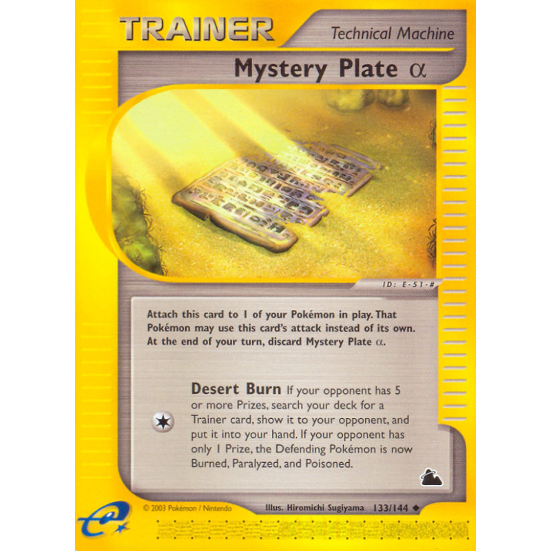 Carte Pokémon Mystery Plate α 133/144 Peu commune Skyridge