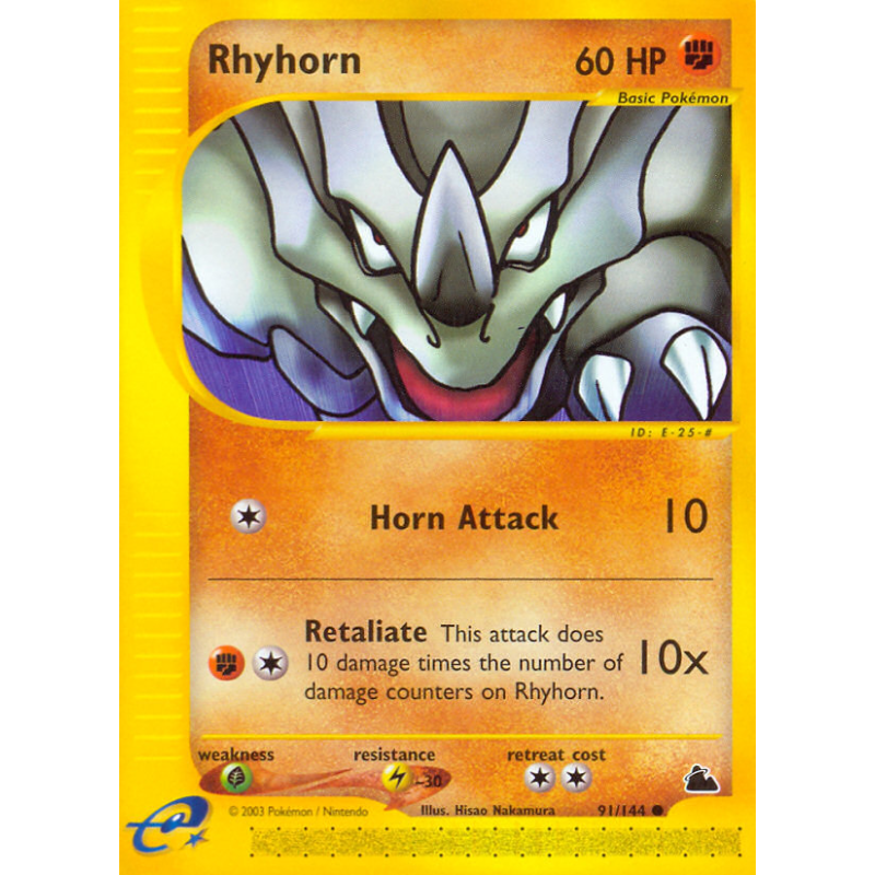 Carte Pokémon Rhyhorn 91/144 Commune Skyridge