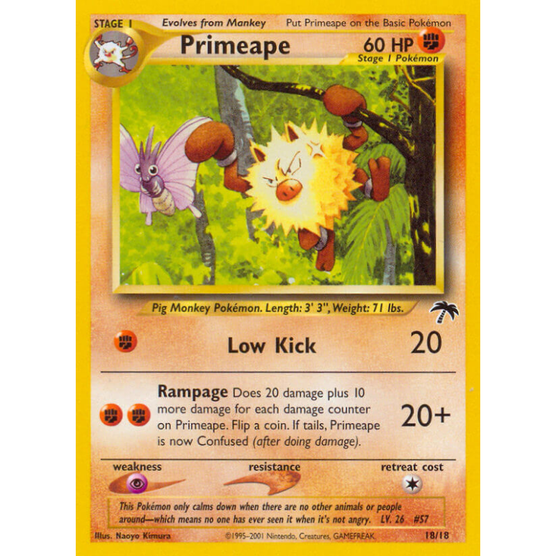 Carte Pokémon Primeape 18/18 Aucune Southern Islands