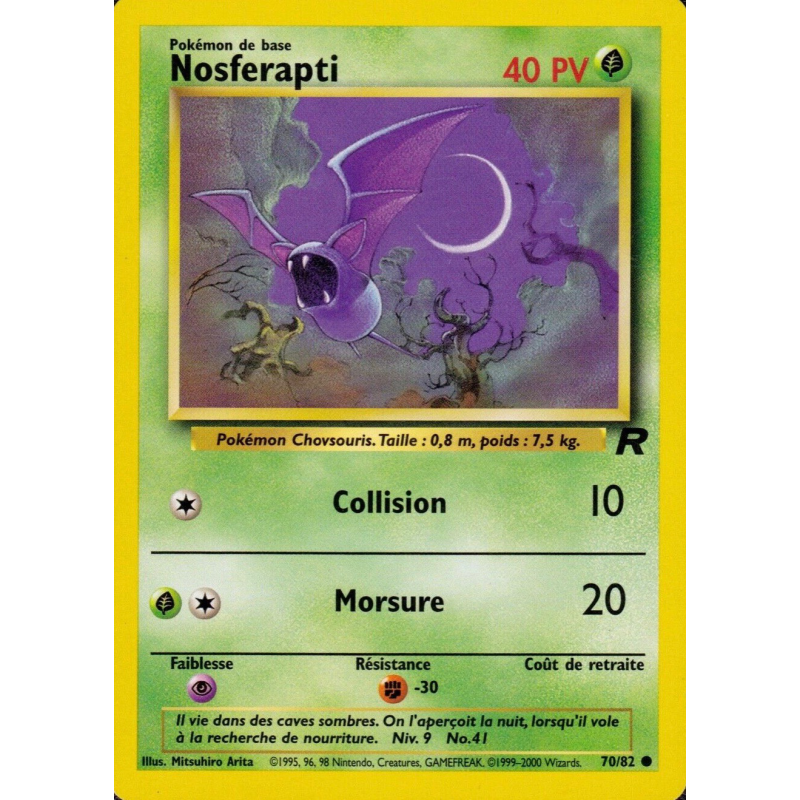 Carte Pokémon Nosferapti 70/82 Commune Team Rocket (JCC)