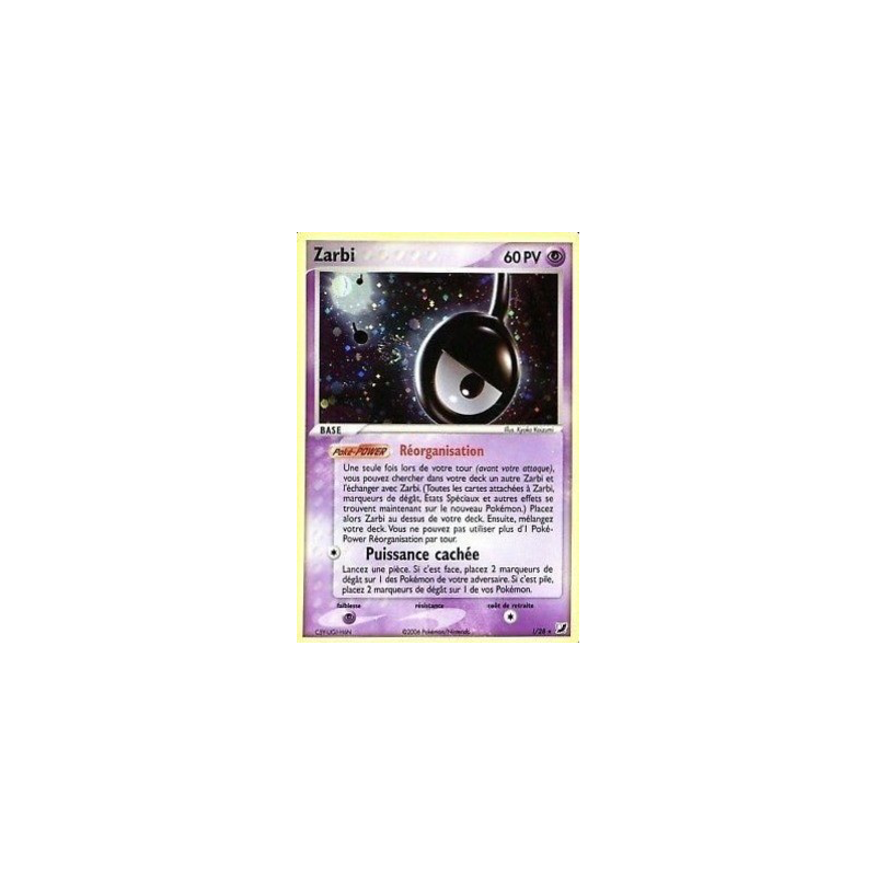 Carte Pokémon Zarbi QUE/28 Rare Forces Cachées