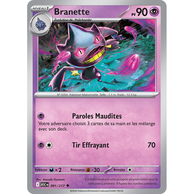 Carte Pokémon Branette 091/217 Peu commune Héros Transcendants