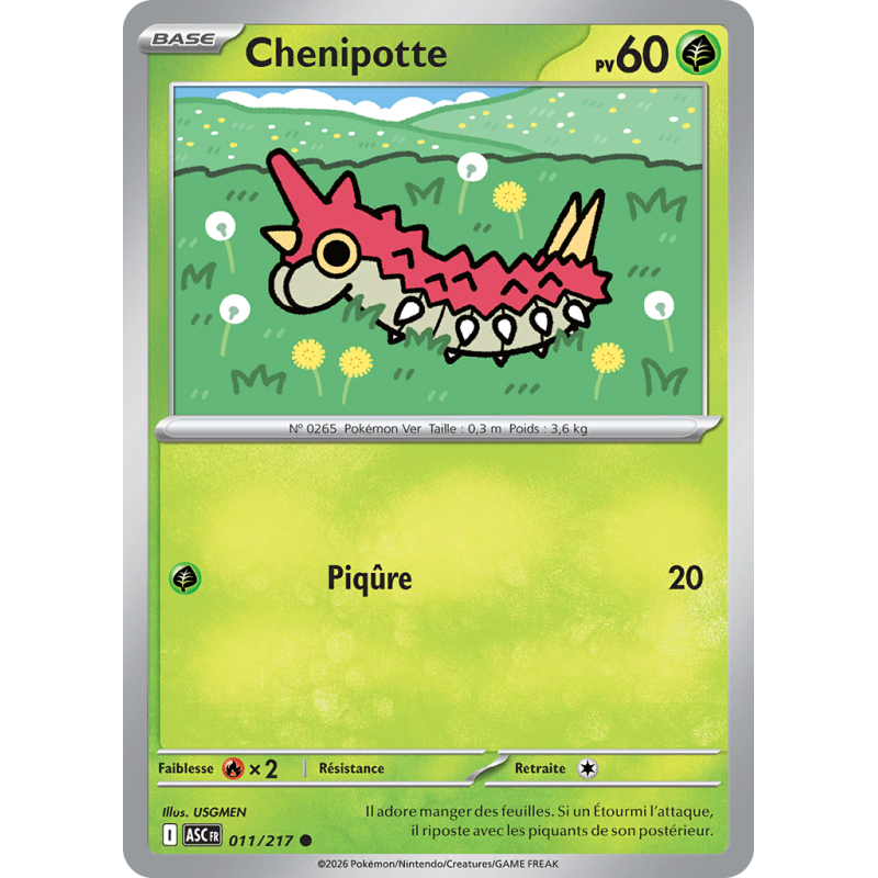 Carte Pokémon Chenipotte 011/217 Commune Héros Transcendants