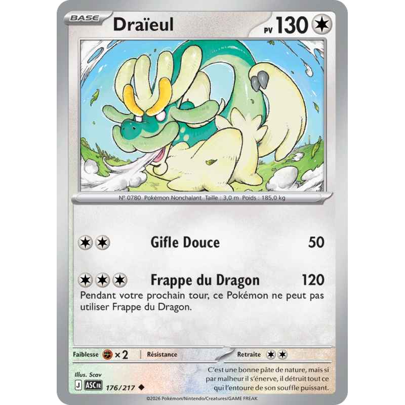 Carte Pokémon Draïeul 176/217 Peu commune Héros Transcendants