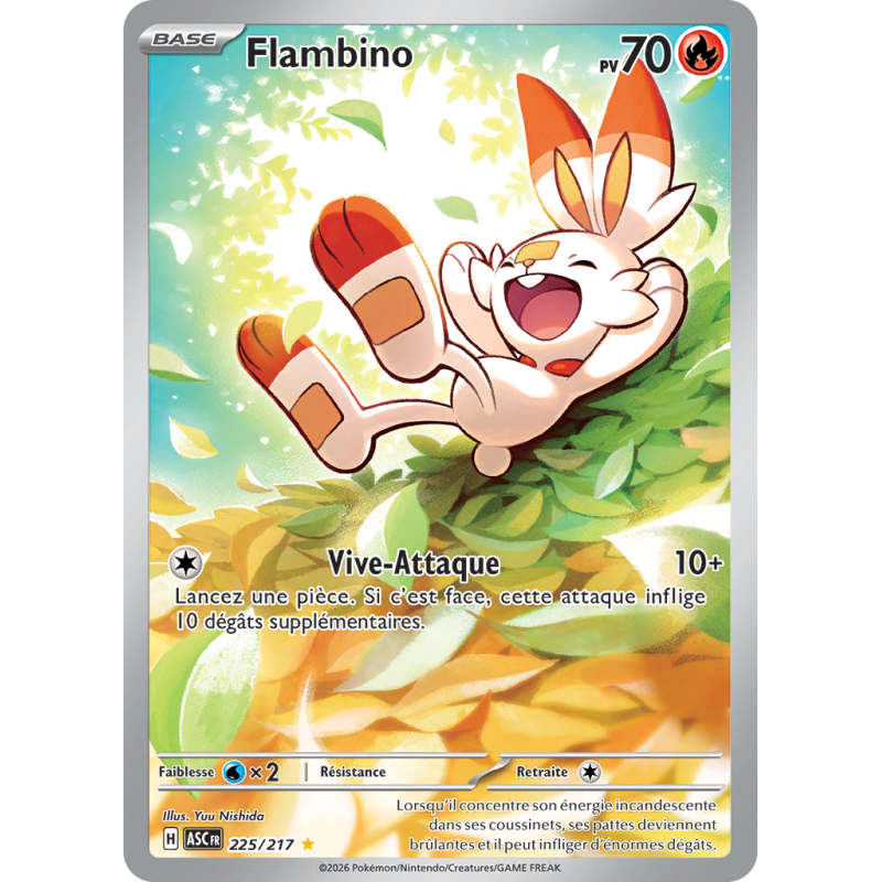 Carte Pokémon Flambino 225/217 AR Héros Transcendants