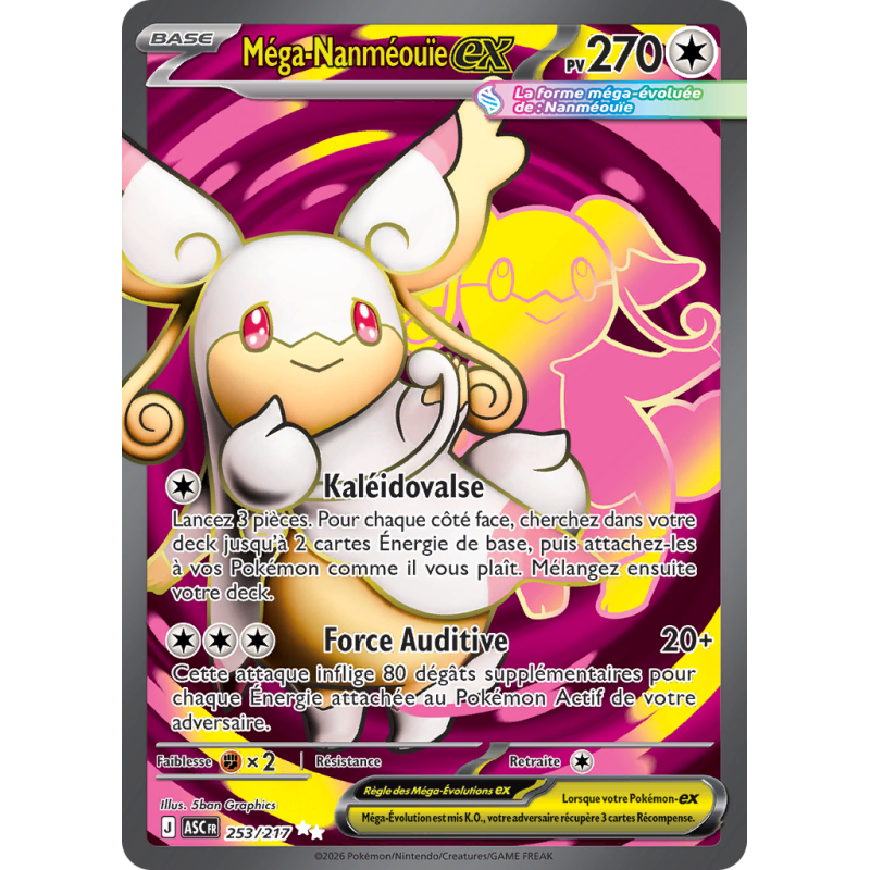 Carte Pokémon Méga-Nanméouïe-ex 253/217 Ultra Rare Héros Transcendants
