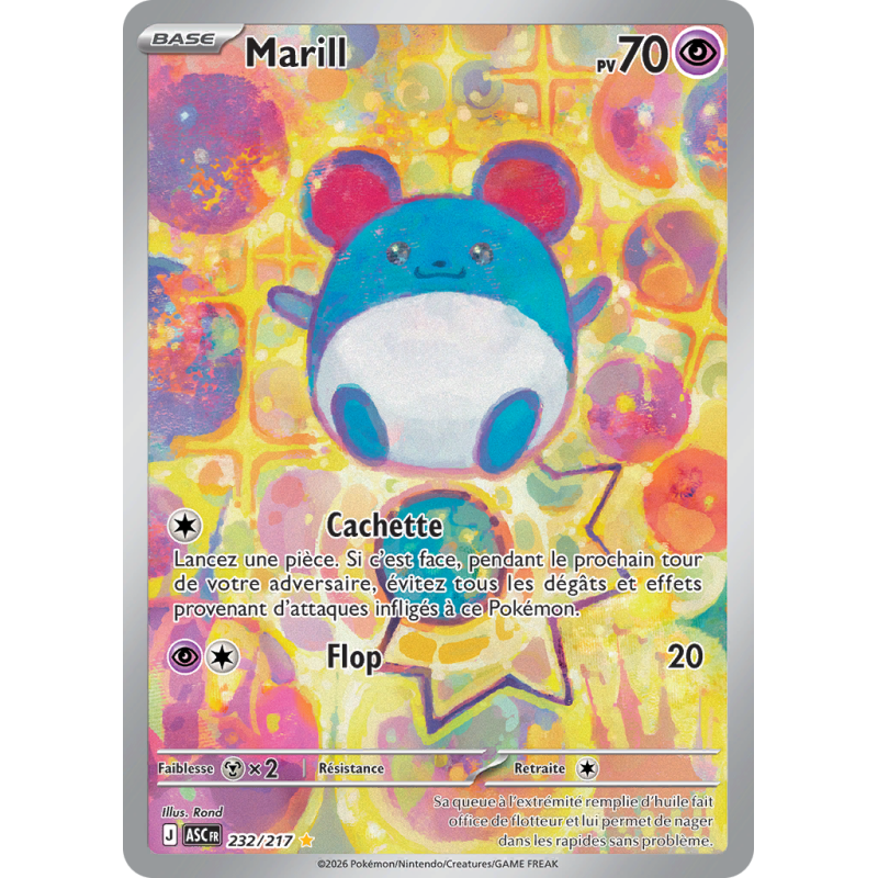Carte Pokémon Marill 232/217 AR Héros Transcendants