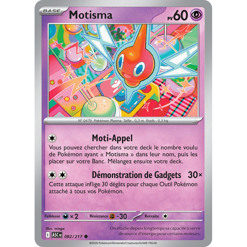 Carte Pokémon Motisma 092/217 Commune Héros Transcendants