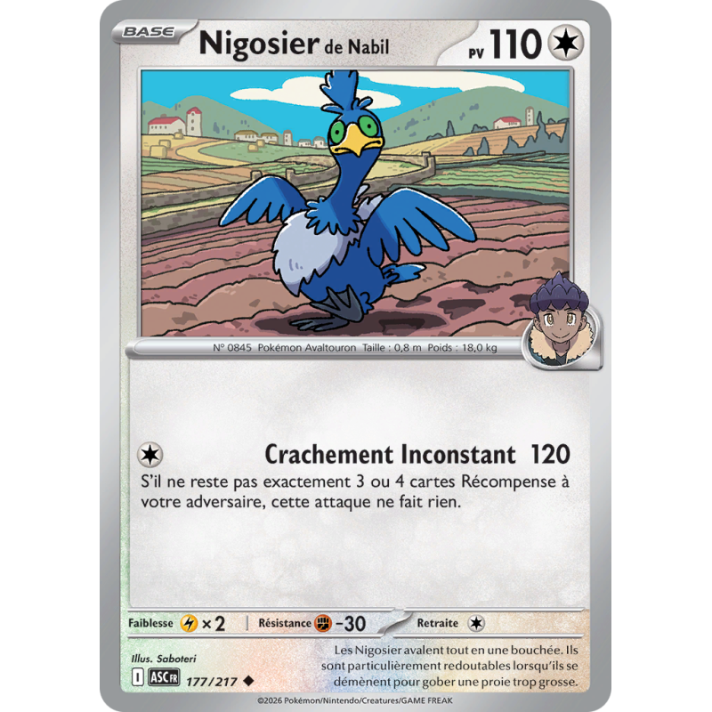 Carte Pokémon Nigosier de Nabil 177/217 Peu commune Héros Transcendants