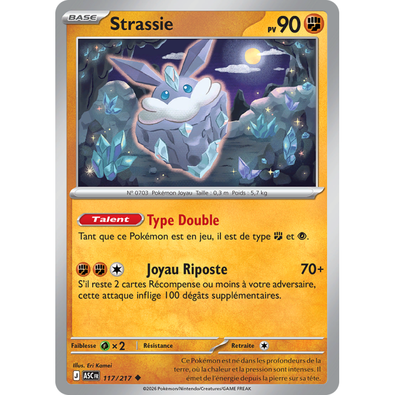 Carte Pokémon Strassie 117/217 Peu commune Héros Transcendants