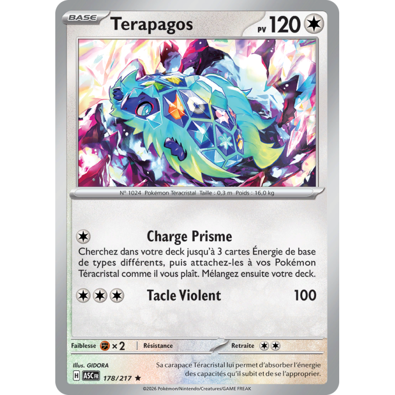 Carte Pokémon Terapagos 178/217 Rare Héros Transcendants