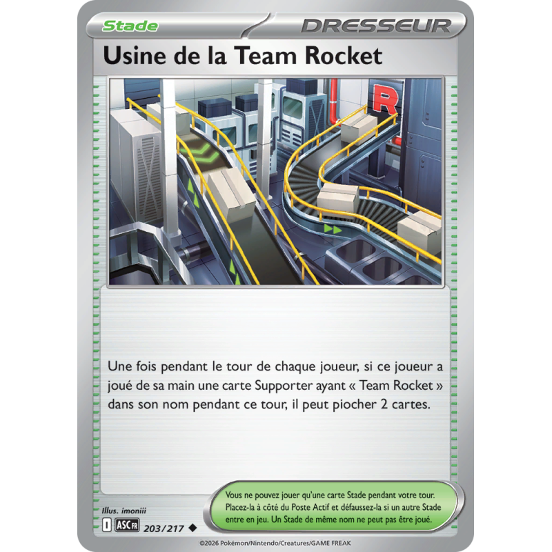 Carte Pokémon Usine de la Team Rocket 203/217 Peu commune Héros Transcendants