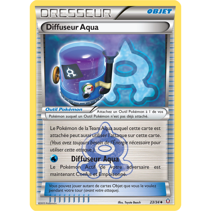 Carte Pokémon Diffuseur Aqua 23/34 Peu commune Double Danger