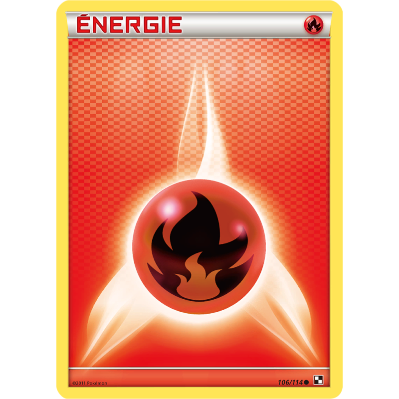 Carte Pokémon Énergie Feu 106/114 Commune Noir & Blanc (JCC)