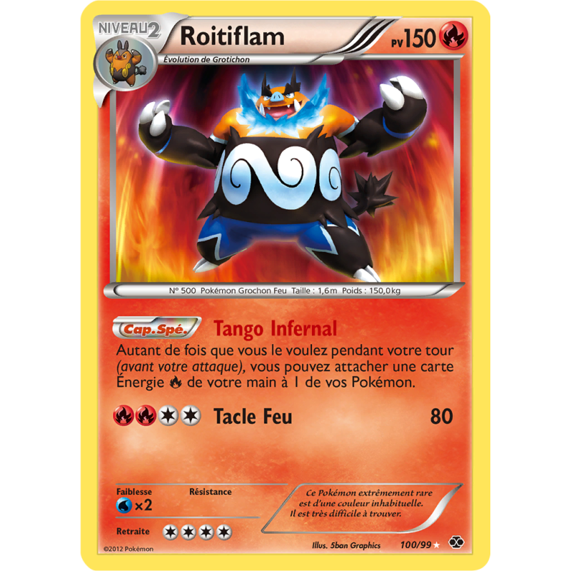 Carte Pokémon Roitiflam 100/99 Ultra Rare Destinées Futures