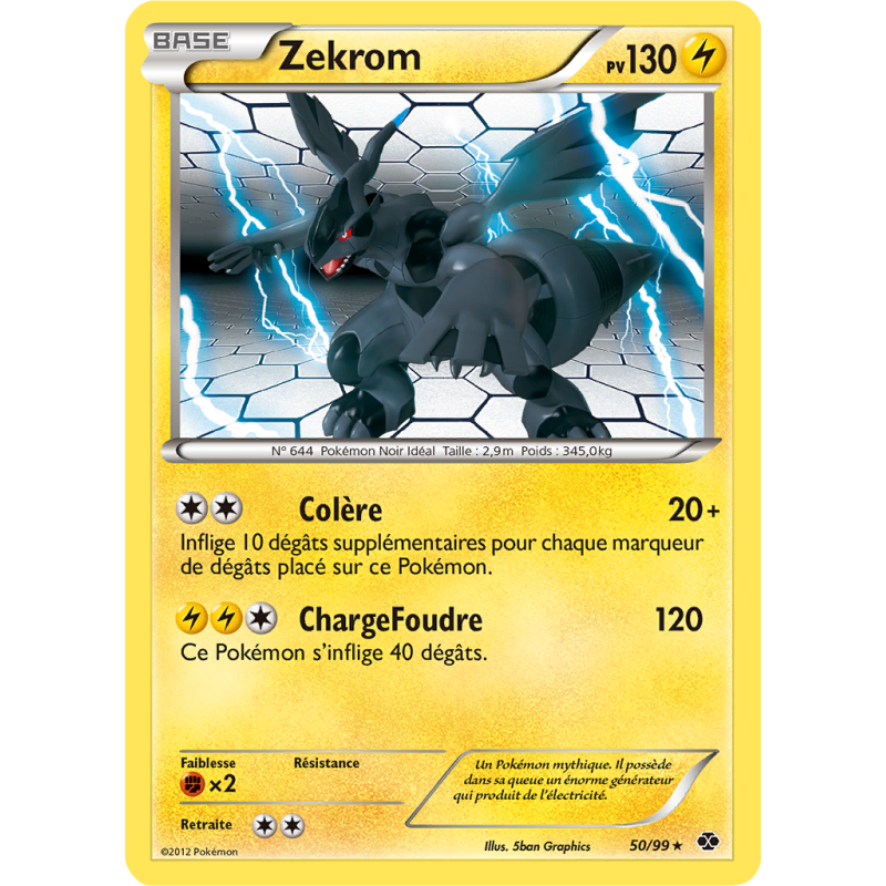 Carte Pokémon Zekrom 50/99 Rare Destinées Futures