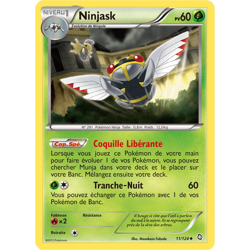 Carte Pokémon Ninjask 11/124 Peu commune Dragons Exaltés