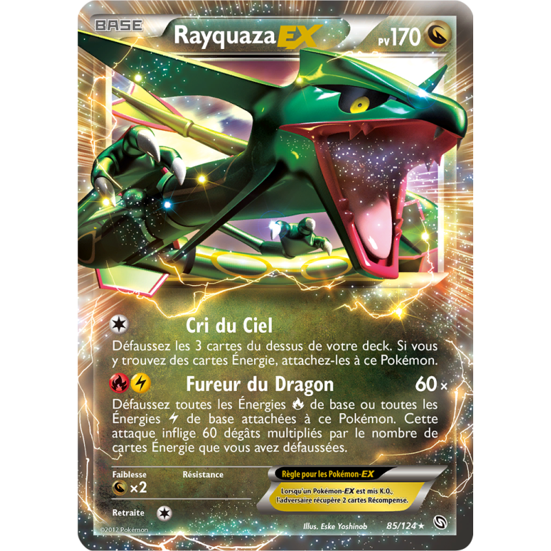 Carte Pokémon Rayquaza-EX 85/124 Ultra Rare Dragons Exaltés