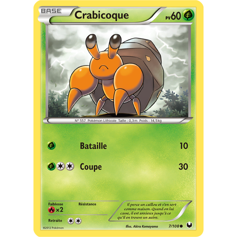 Carte Pokémon Crabicoque 7/108 Commune Explorateurs Obscurs