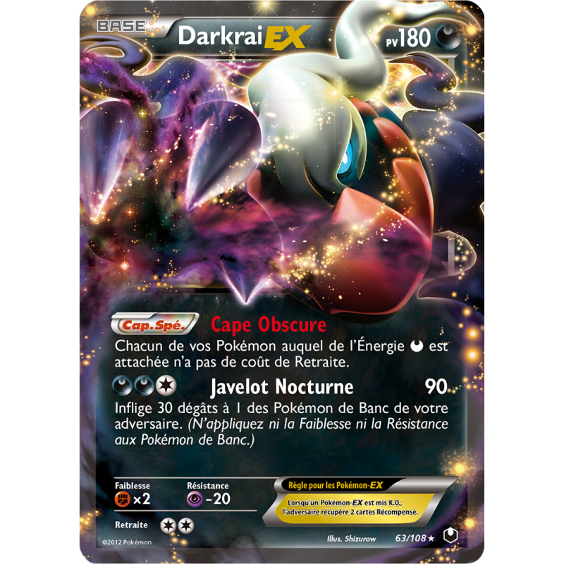 Carte Pokémon Darkrai-EX 63/108 Ultra Rare Explorateurs Obscurs