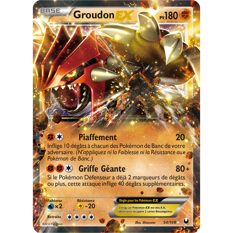 Carte Pokémon Groudon-EX 54/108 Ultra Rare Explorateurs Obscurs
