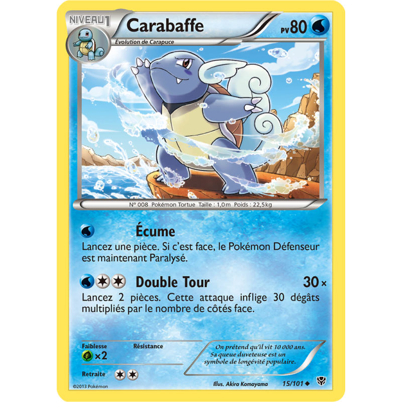 Carte Pokémon Carabaffe 15/101 Peu commune Explosion Plasma