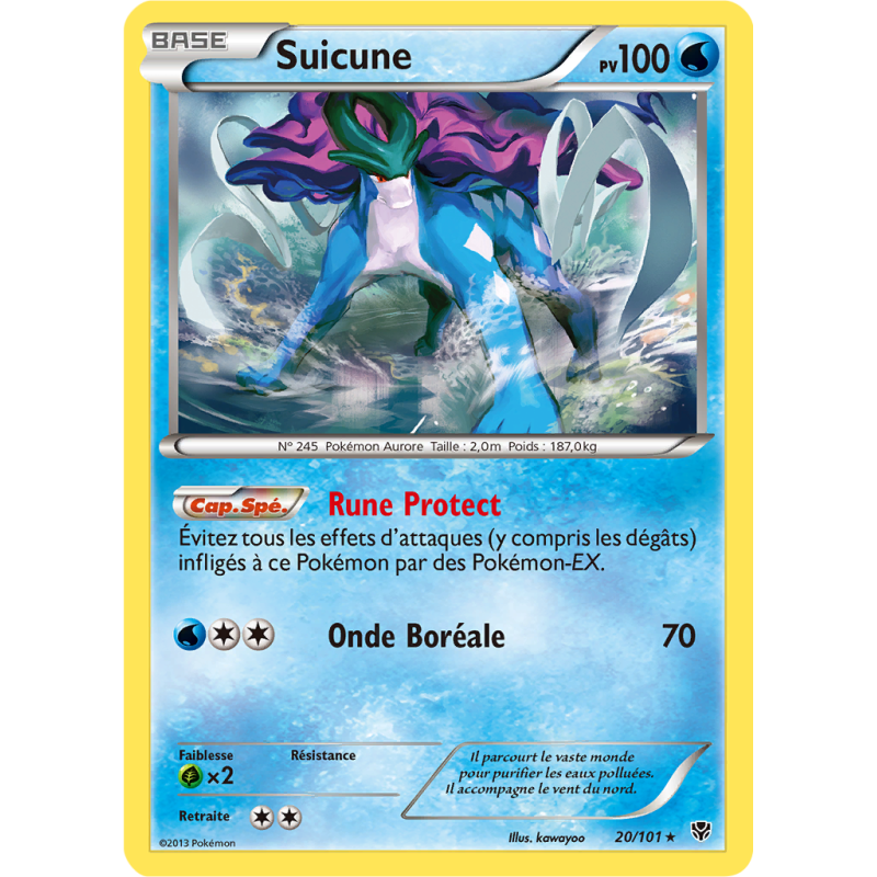 Carte Pokémon Suicune 20/101 Rare Explosion Plasma