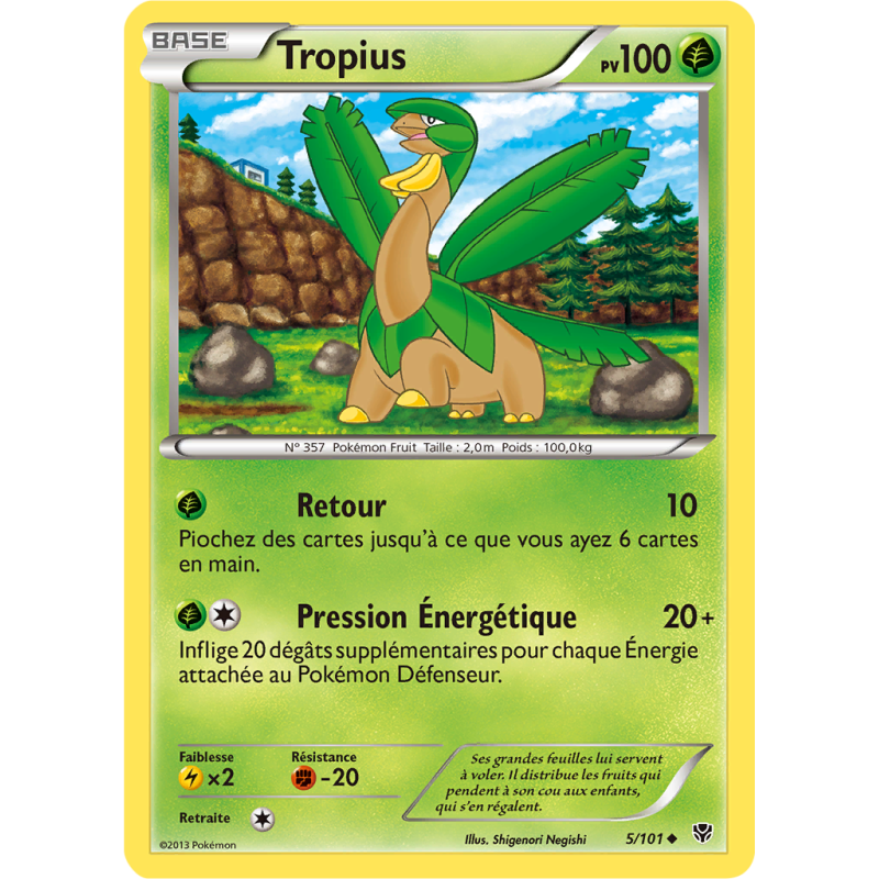Carte Pokémon Tropius 5/101 Peu commune Explosion Plasma