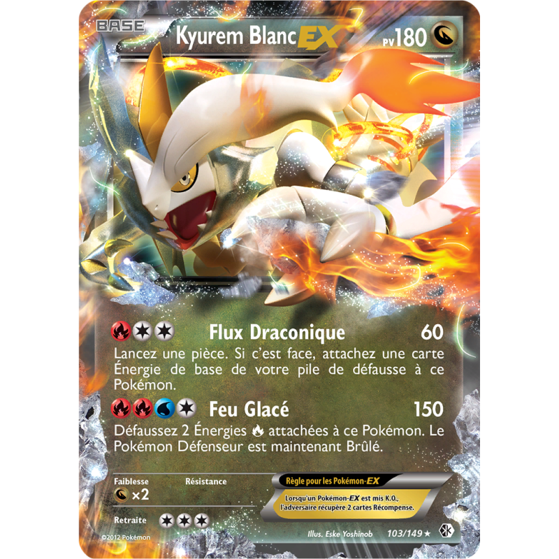 Carte Pokémon Kyurem Blanc-EX 103/149 Ultra Rare Frontières Franchies