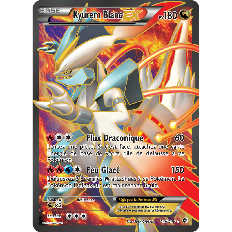 Carte Pokémon Kyurem Blanc-EX 146/149 Ultra Rare Frontières Franchies