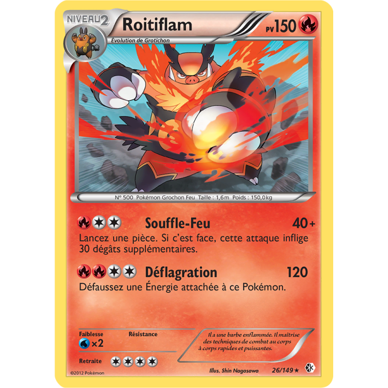 Carte Pokémon Roitiflam 26/149 Holographique Frontières Franchies