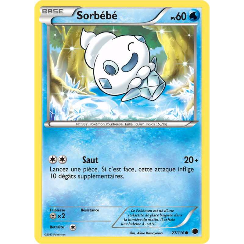Carte Pokémon Sorbébé 27/116 Commune Glaciation Plasma