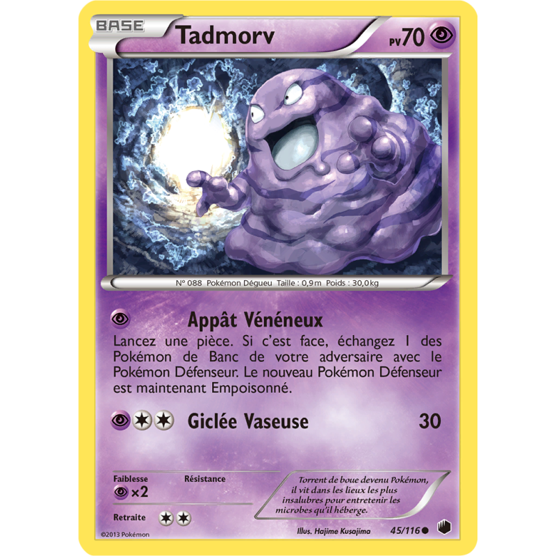 Carte Pokémon Tadmorv 45/116 Commune Glaciation Plasma
