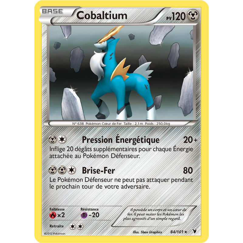 Carte Pokémon Cobaltium 84/101 Holographique Nobles Victoires