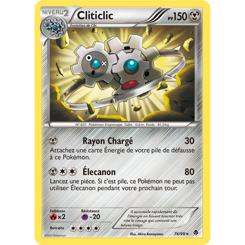 Carte Pokémon Cliticlic 76/98 Rare Pouvoirs Émergents