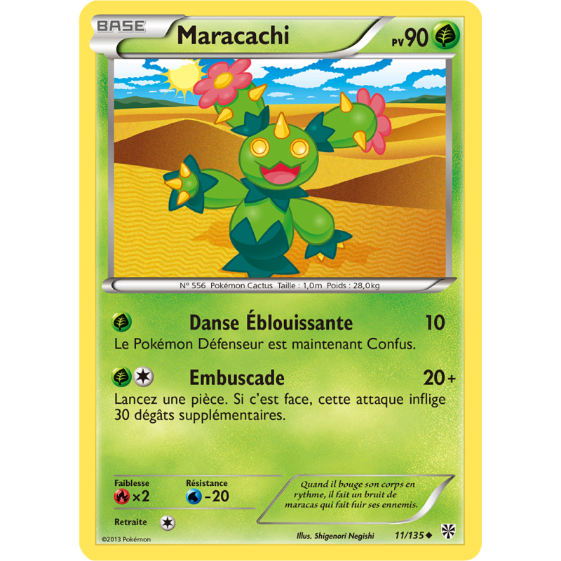 Carte Pokémon Maracachi 11/135 Peu commune Tempête Plasma