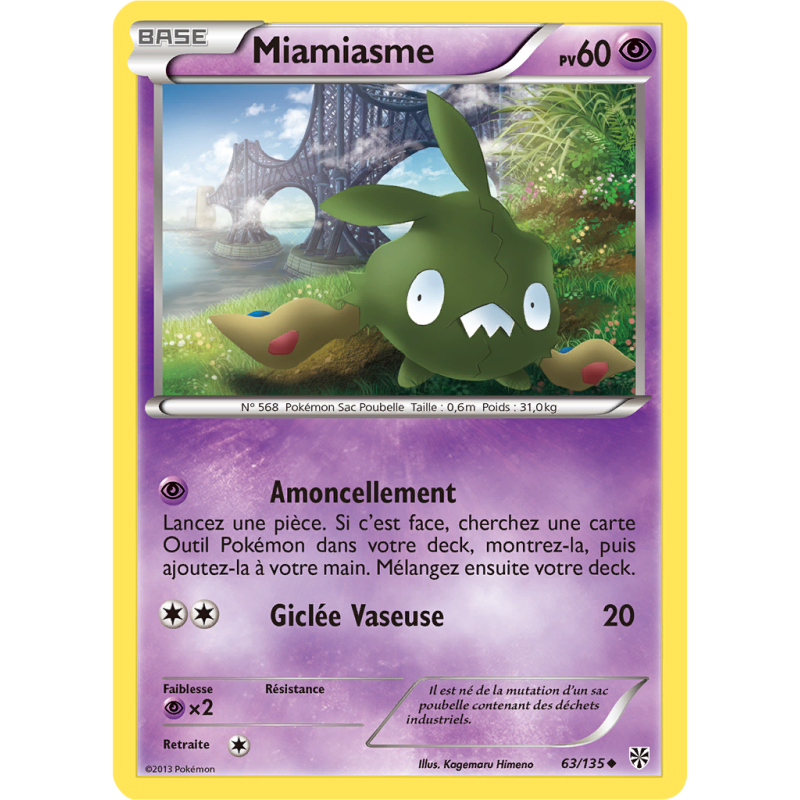 Carte Pokémon Miamiasme 63/135 Peu commune Tempête Plasma