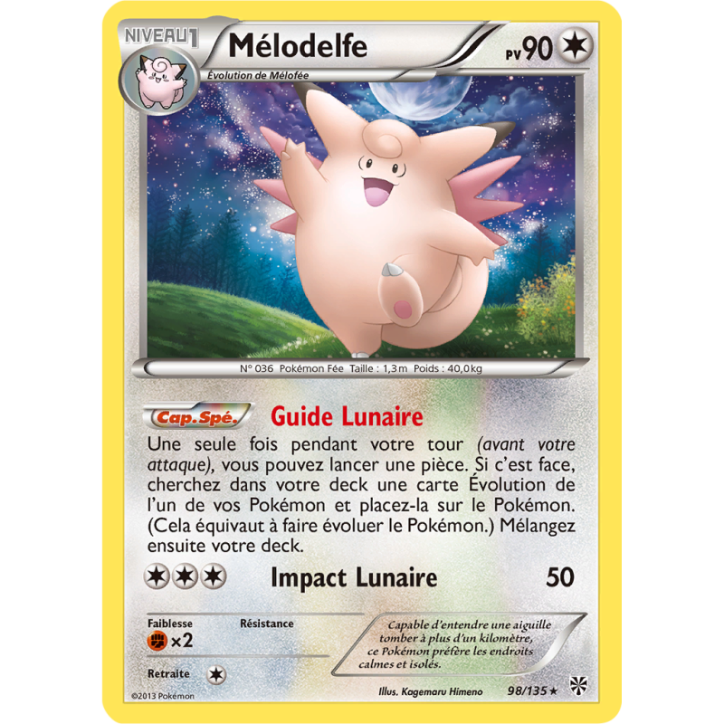 Carte Pokémon Mélodelfe 98/135 Rare Tempête Plasma