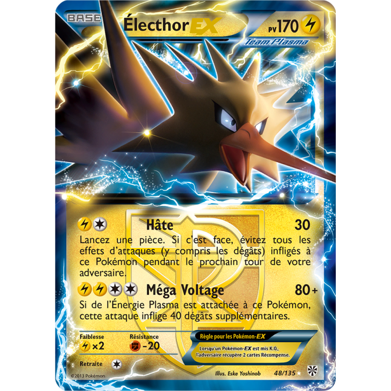 Carte Pokémon Électhor-EX 48/135 Ultra Rare Tempête Plasma
